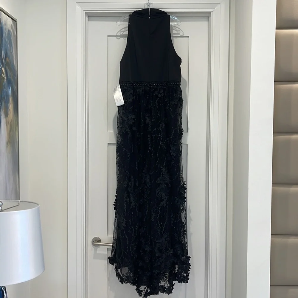 TUXEDO INSPIRED FLORAL EMBROIDERED GOWN - Picture 7 of 12
